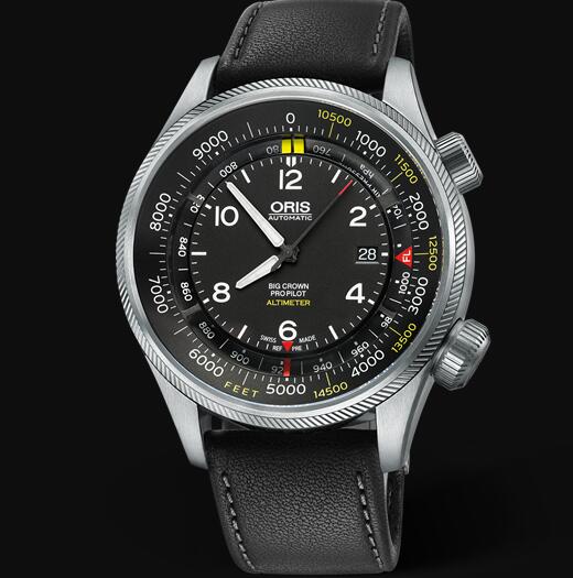 Review Oris Aviation Big Crown Propilot ALTIMETER WITH FEET SCALE 47mm Replica Watch 01 733 7705 4134-Set 5 23 19FC